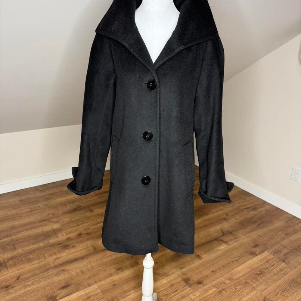 Ellen Tracey‎ black wool peacoat